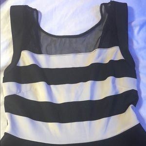 Black and cream flare out dress